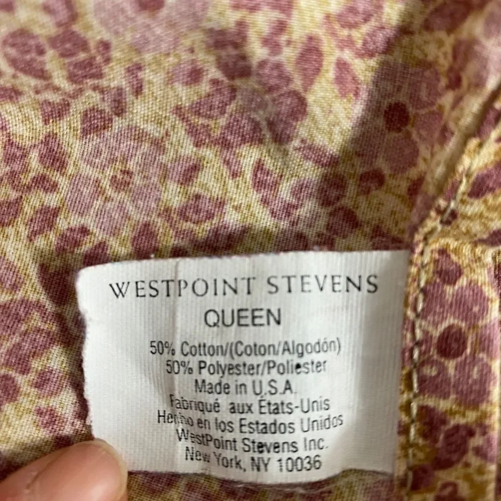 Vtg Westpoint Stevens Flat sheet floral w paisley Boho/Cottage